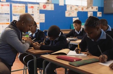 Students learning in classroom